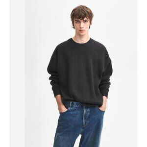 Massimo Dutti Mens Cashmere Sweater Dark Gray Medium M Pullover 0903/333 NWOT